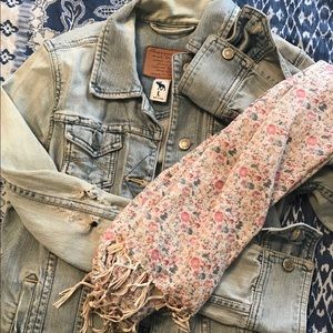 Abercrombie Jean Jacket and Floral Scarf